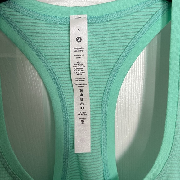 BNWT Lululemon Swiftly Tech Racerback 2.0 *Race Length in Wild Mint (8) - Picture 4 of 4